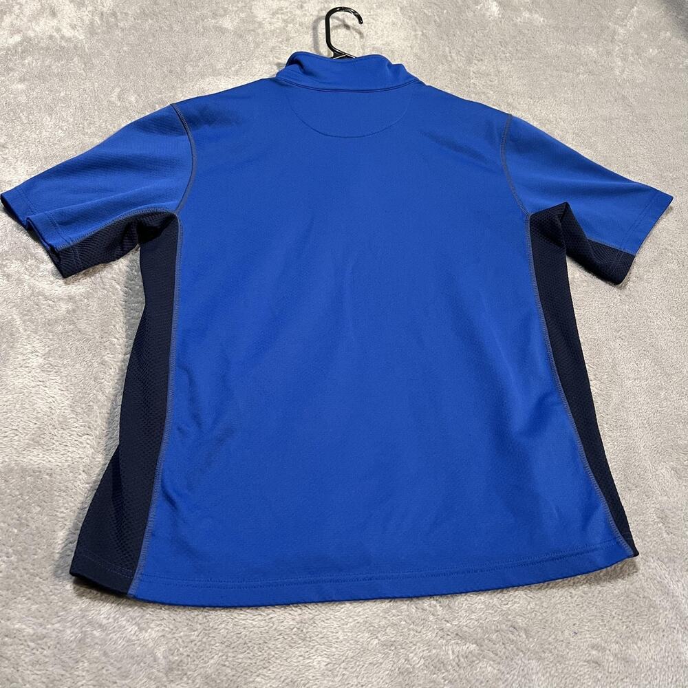 alo Coolfit Shirt Mens Medium Blue Quarter Zip Athletic Never Quit Race Golf - Picture 7 of 8